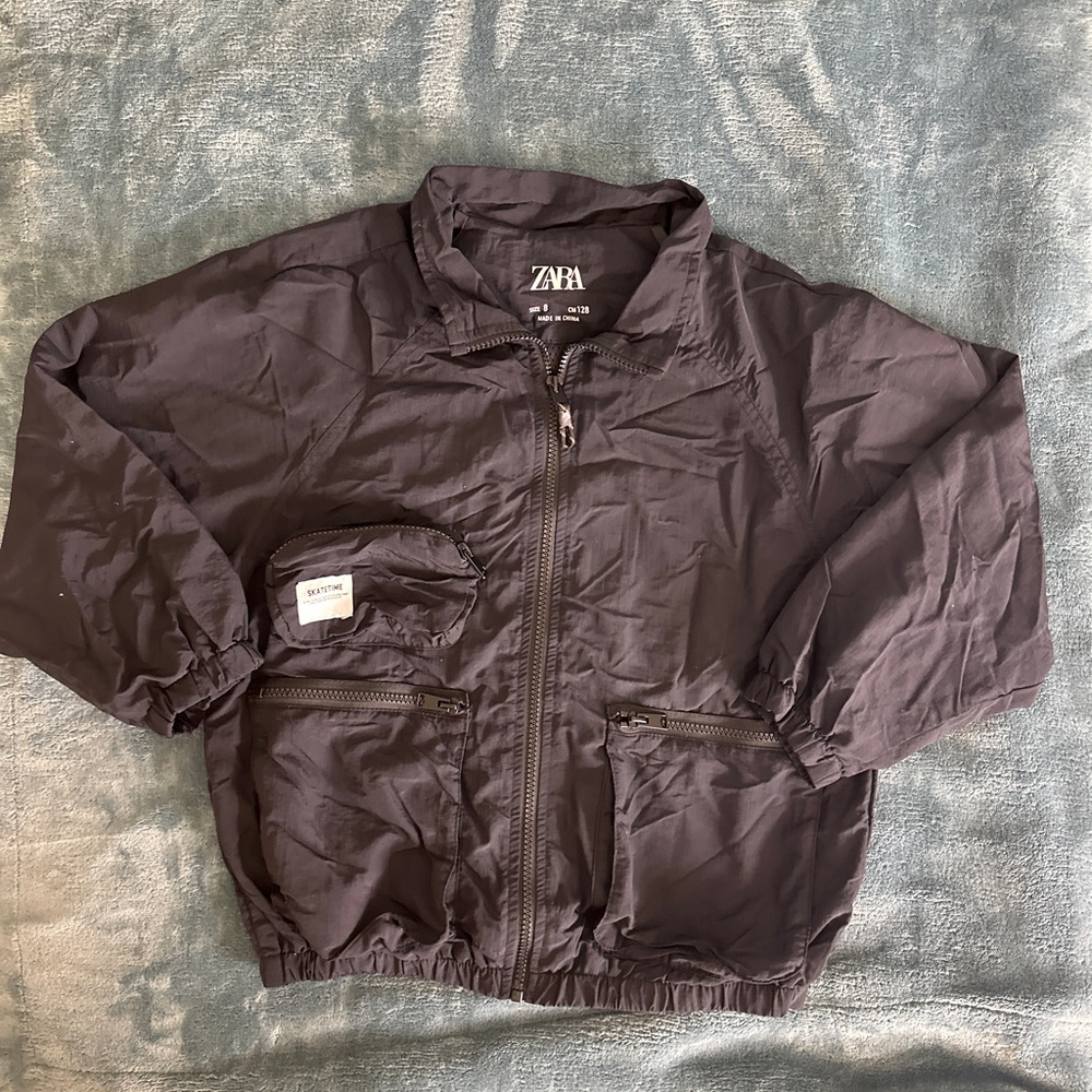 Zara Black Windbreaker Jacket